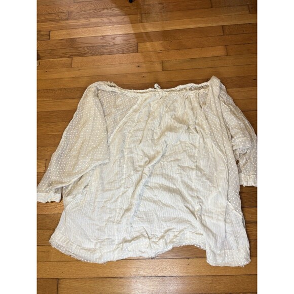 Free People Size L Oversized Cover Up Set Top and Shorts Lace White - Picture 2 of 11